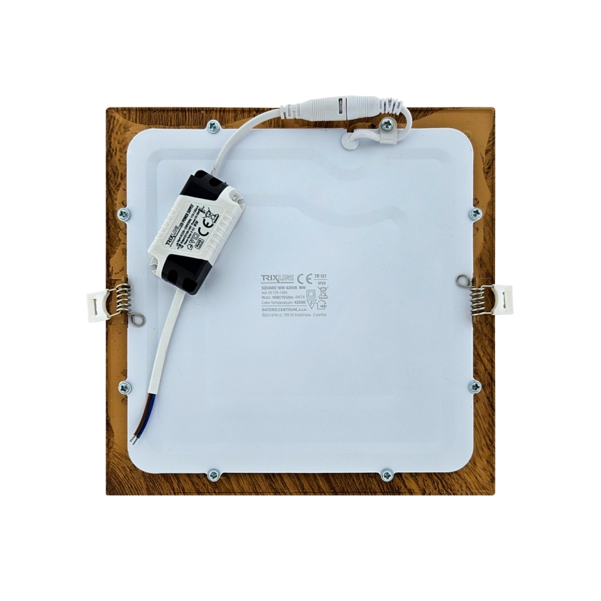 LED Лампа за окачен таван SQUARE LED/18W/230V 4200K 22x22 см кафяв