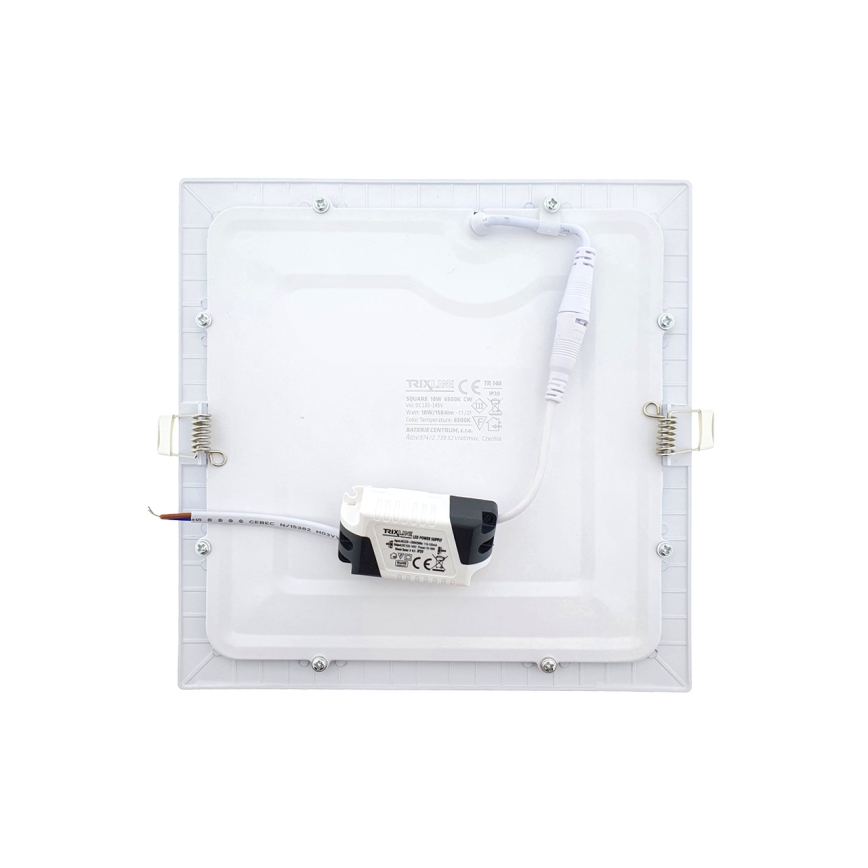 LED Лампа за окачен таван SQUARE LED/18W/230V 6500K 22x22 cm бял