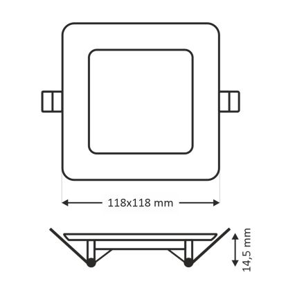 LED Лампа за окачен таван SQUARE LED/6W/230V 4200K 11,8x11,8 cm бял