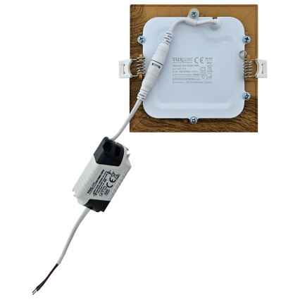 LED Лампа за окачен таван SQUARE LED/6W/230V 4200K 11,8x11,8 см кафяв