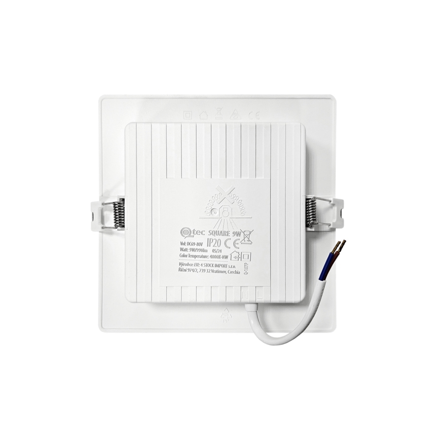 LED Лампа за окачен таван SQUARE LED/9W/230V 4000K 14,5x14,5 см бял