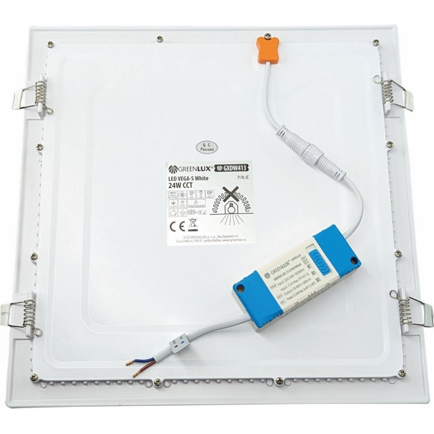 LED Лампа за окачен таван VEGA LED/24W/230V 2900/3900/5800K 30x30 см бял