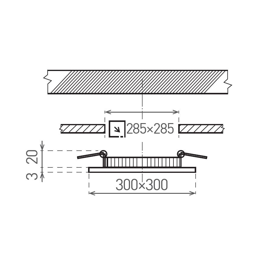 LED Лампа за окачен таван VEGA LED/24W/230V 2900/3900/5800K 30x30 см бял