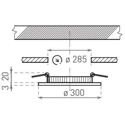LED Лампа за окачен таван VEGA LED/24W/230V 2900/3900/5800K Ø 30 см бял