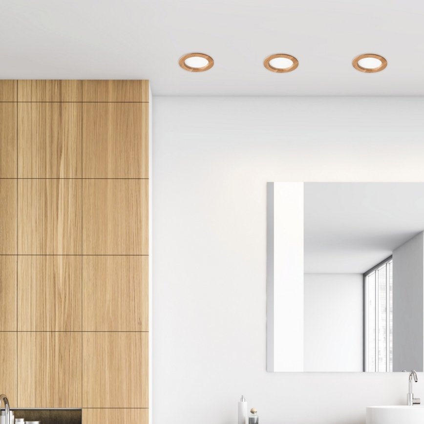 LED Лампа за окачен таван WOODY SPOT LED/12,5W/230V 3000K дъб ø 16 см