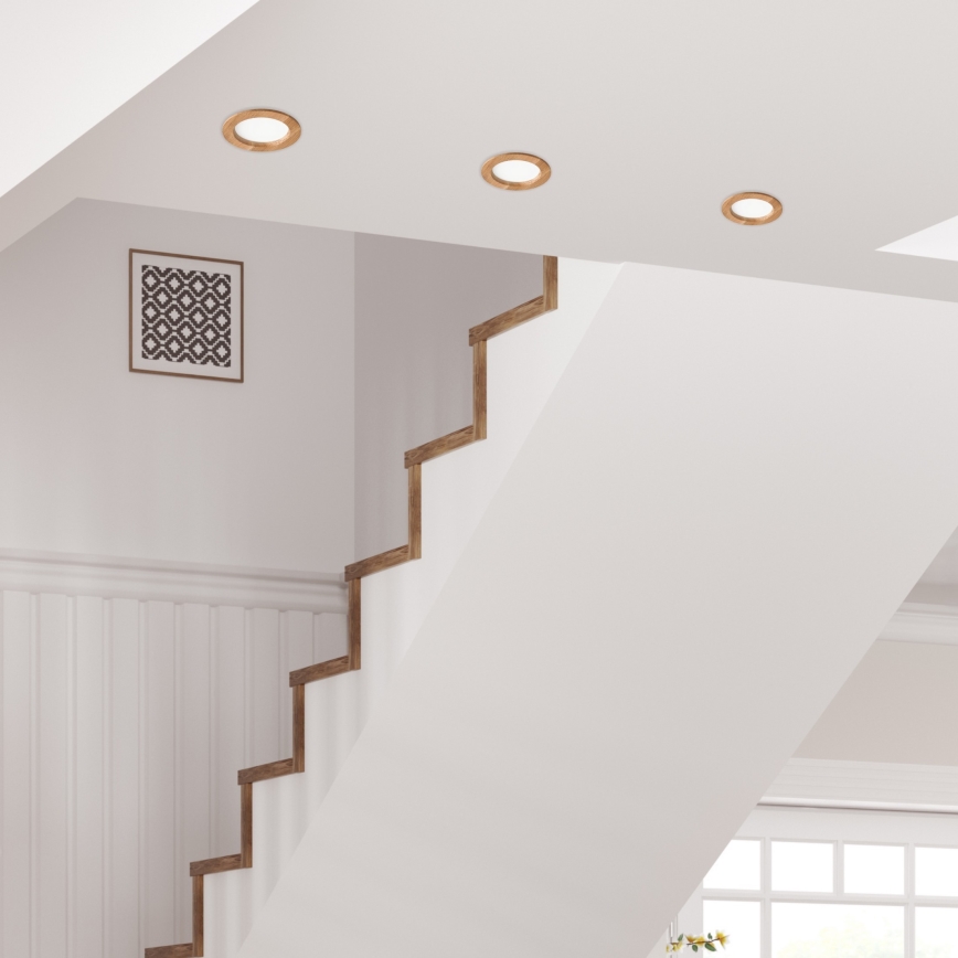 LED Лампа за окачен таван WOODY SPOT LED/12,5W/230V 3000K дъб ø 16 см