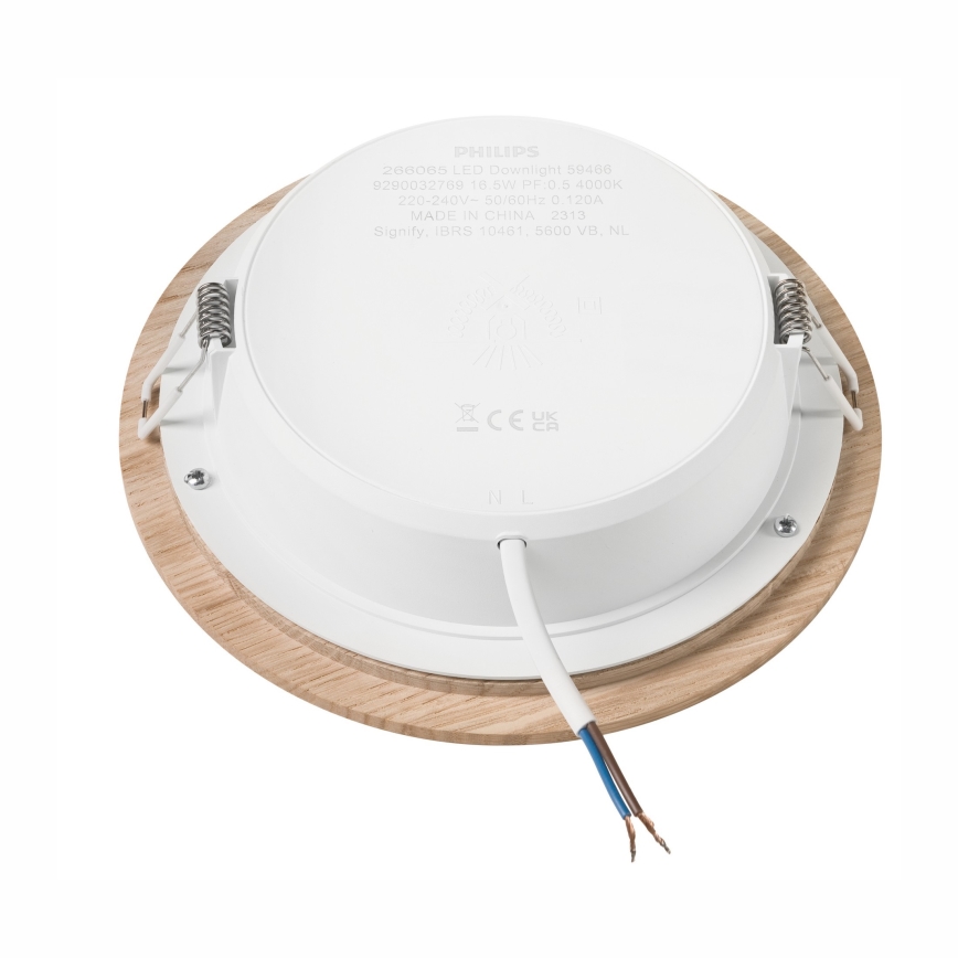 LED Лампа за окачен таван WOODY SPOT LED/16,5W/230V 4000K дъб ø 18,5 см