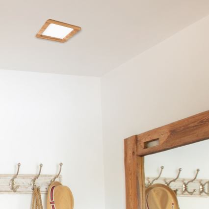 LED Лампа за окачен таван WOODY SPOT LED/17W/230V 3000K дъб 18,5x18,5 см