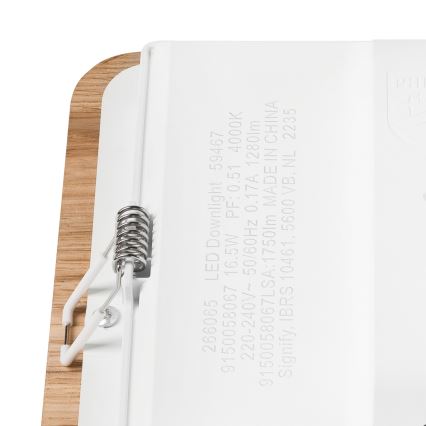 LED Лампа за окачен таван WOODY SPOT LED/17W/230V 3000K дъб 18,5x18,5 см