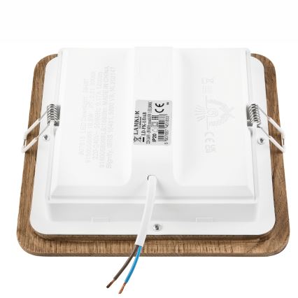 LED Лампа за окачен таван WOODY SPOT LED/17W/230V 3000K орех 18,5x18,5 см