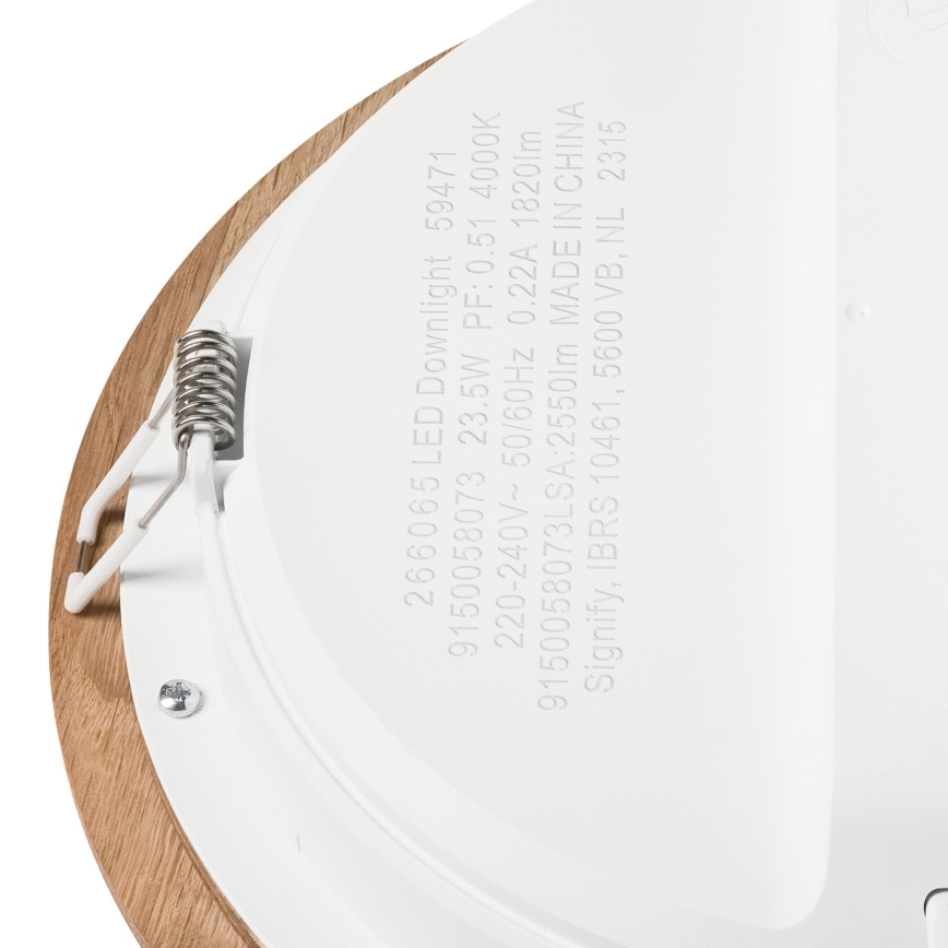 LED Лампа за окачен таван WOODY SPOT LED/23,5W/230V 4000K дъб ø 23,5 см