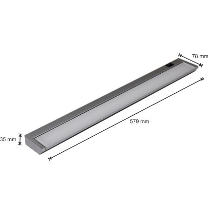 LED Лампа за под кухненски шкаф LED/10W/230V сребриста