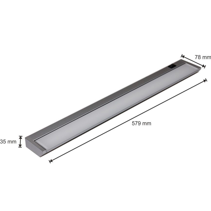 LED Лампа за под кухненски шкаф LED/10W/230V сребриста