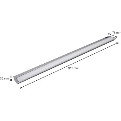 LED Лампа за под кухненски шкаф LED/15W/230V сребриста