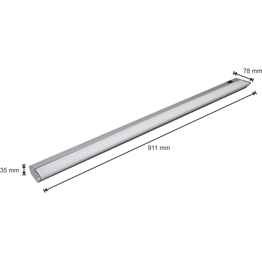 LED Лампа за под кухненски шкаф LED/15W/230V сребриста