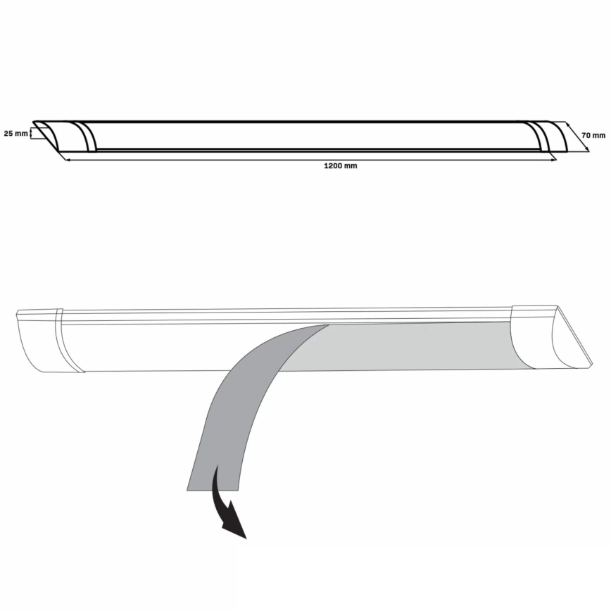 LED Лампа за под кухненски шкаф LED/36W/230V 4000K 120 см бял
