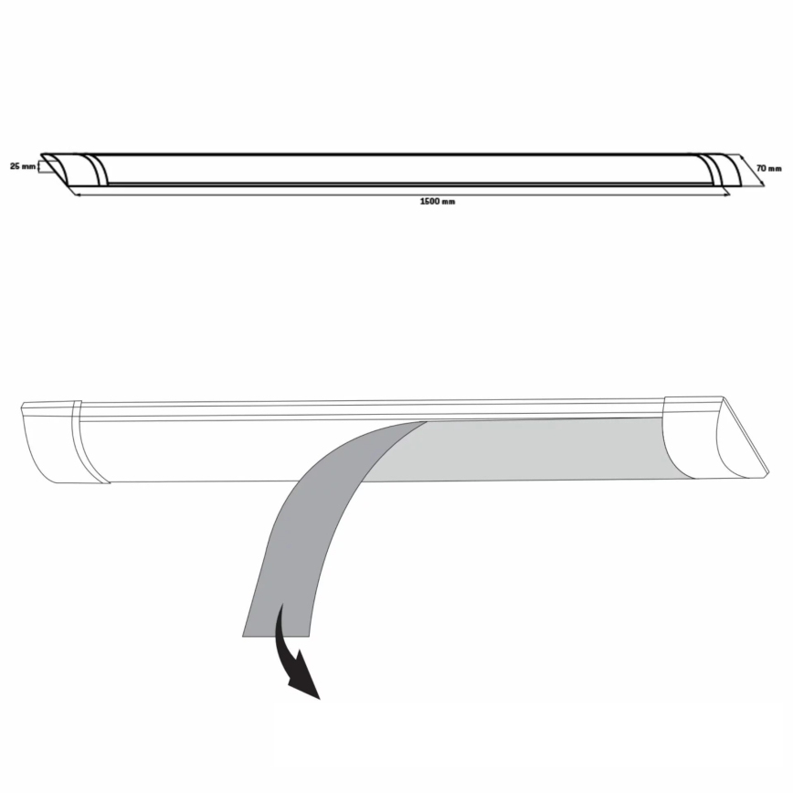 LED Лампа за под кухненски шкаф LED/50W/230V 4000K 150 см бял