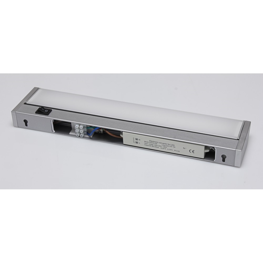 LED Лампа за под кухненски шкаф LED/5W/230V сребриста