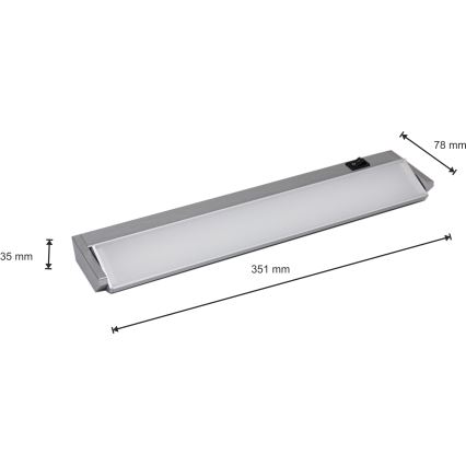 LED Лампа за под кухненски шкаф LED/5W/230V сребриста