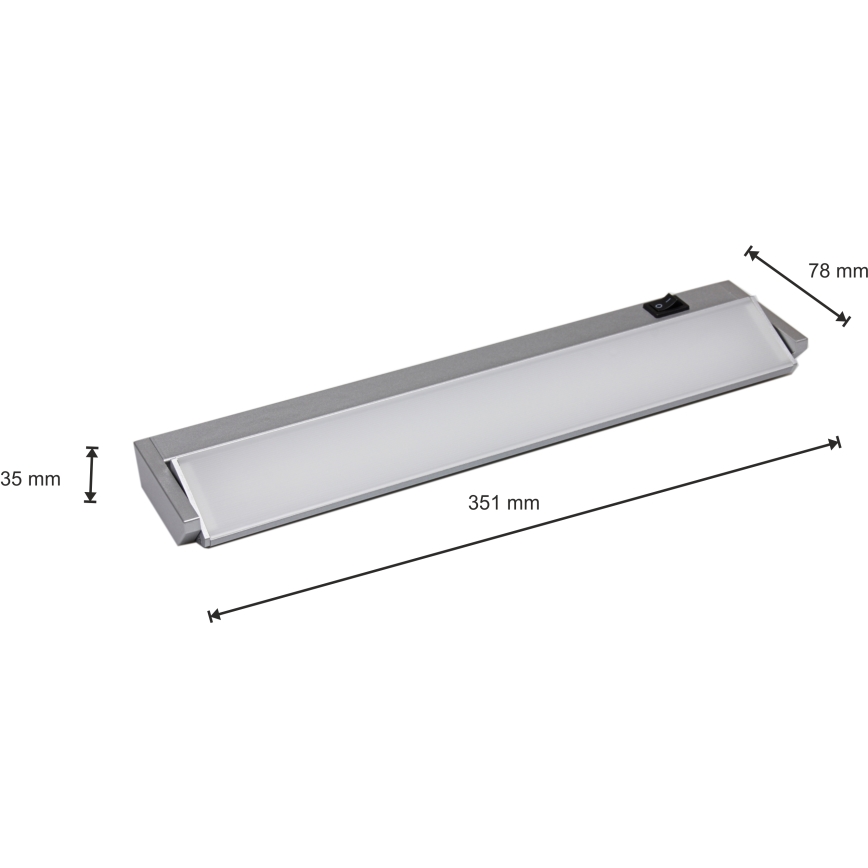 LED Лампа за под кухненски шкаф LED/5W/230V сребриста