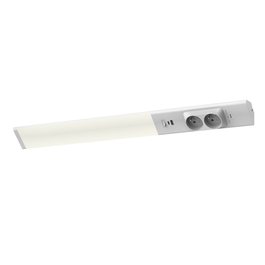 LED лампа за под кухненски шкаф с чекмеджета и USB портове LED/18W/230V 4000K сребрист