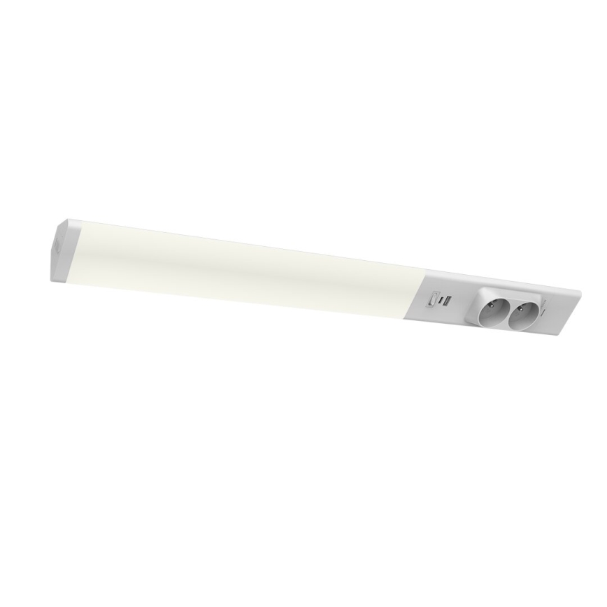 LED лампа за под кухненски шкаф с чекмеджета и USB портове LED/18W/230V 4000K сребрист