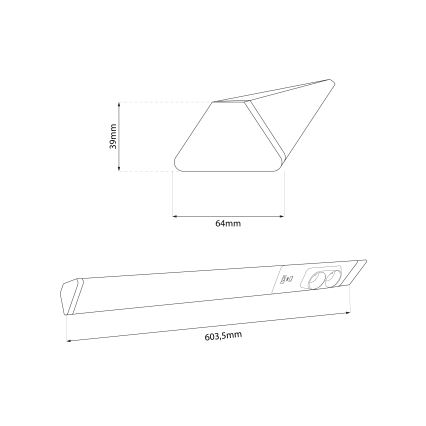 LED лампа за под кухненски шкаф с чекмеджета и USB портове LED/18W/230V 4000K сребрист