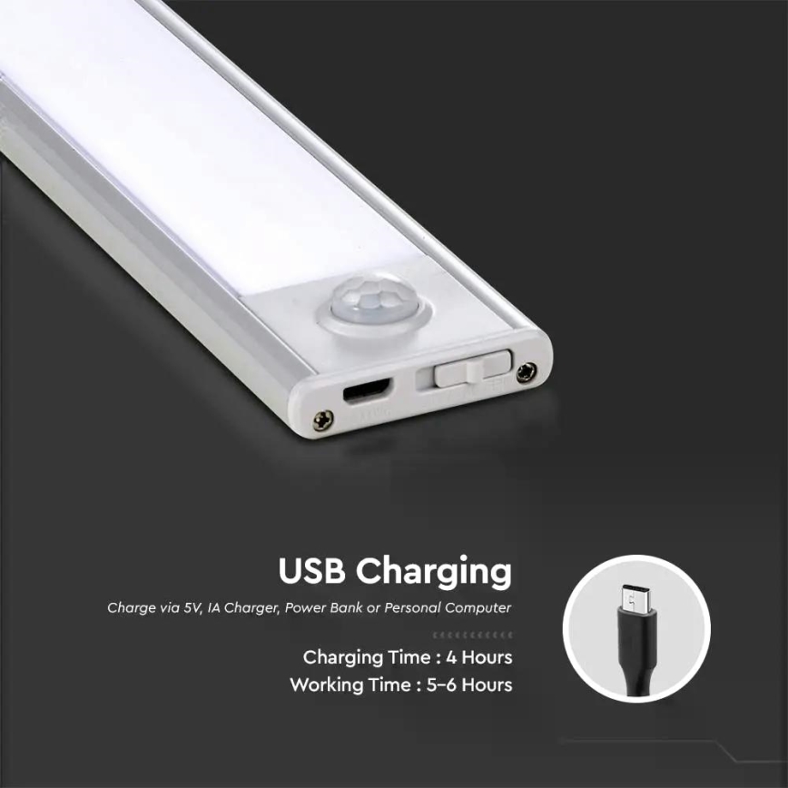 LED Лампа за под кухненски шкаф със сензор LED/1,5W/5V 1500 mAh 4000K