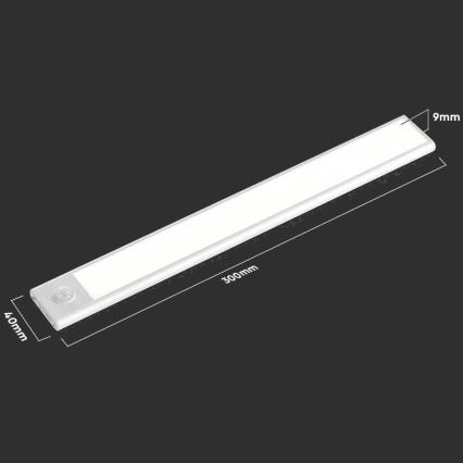 LED Лампа за под кухненски шкаф със сензор LED/1,5W/5V 1500 mAh 4000K