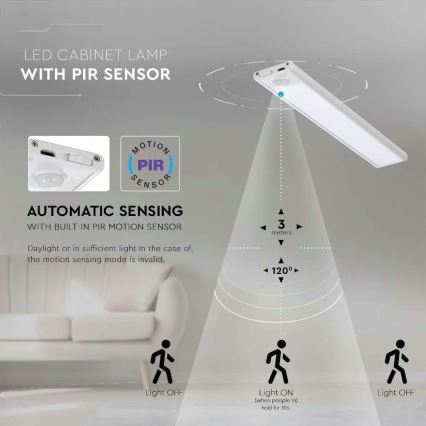LED Лампа за под кухненски шкаф със сензор LED/1,5W/5V 3000K 1500 mAh