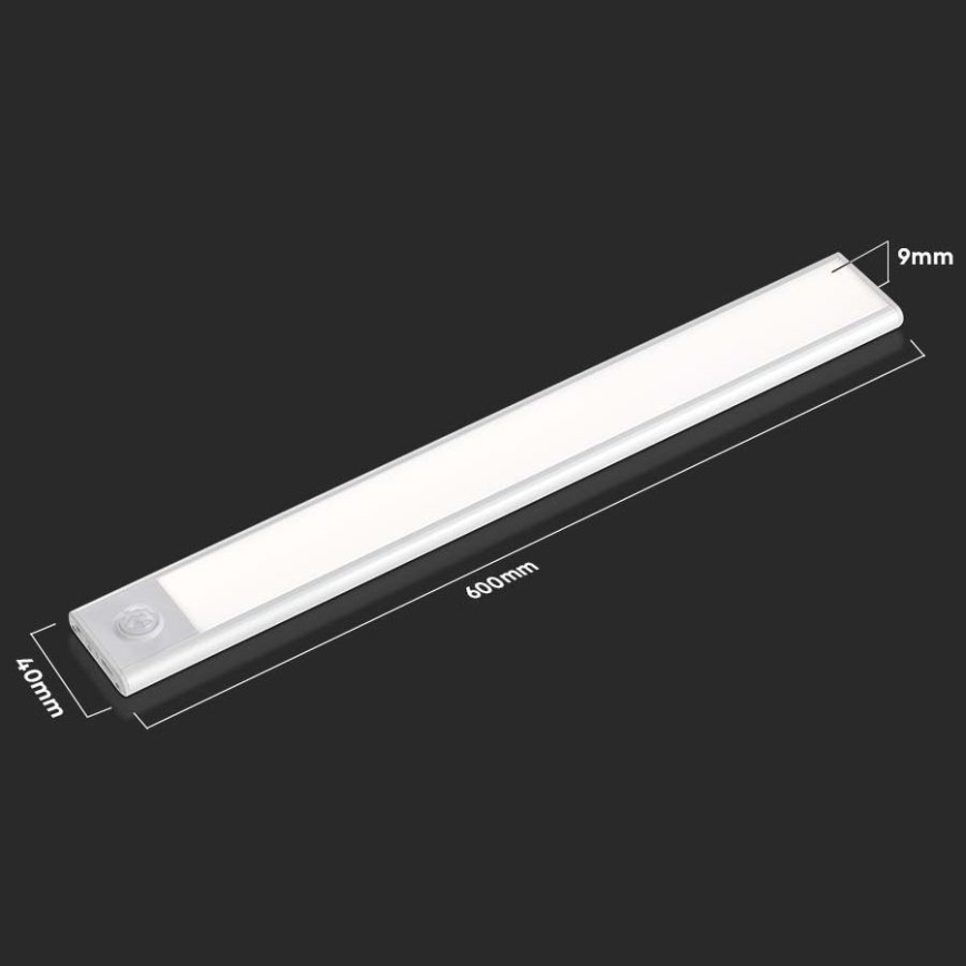 LED Лампа за под кухненски шкаф със сензор LED/2,5W/5V 3000 mAh 3000K