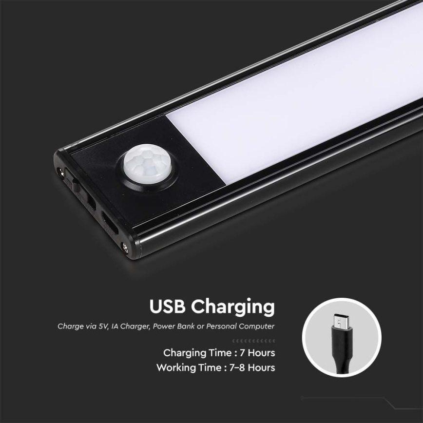 LED Лампа за под кухненски шкаф със сензор LED/2,5W/5V 4000K 3000 mAh