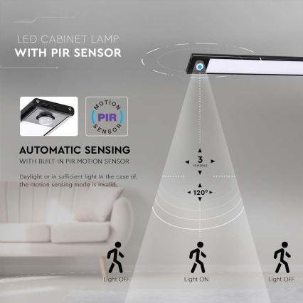 LED Лампа за под кухненски шкаф със сензор LED/2W/5V 2200 mAh 3000K