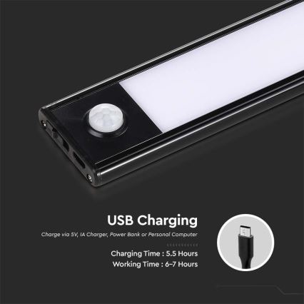 LED Лампа за под кухненски шкаф със сензор LED/2W/5V 4000K 2200 mAh