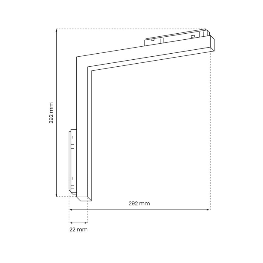 LED Лампа за релсова система MAGNETIC TRACK L-DOWN LED/24W/48V 3000K черен