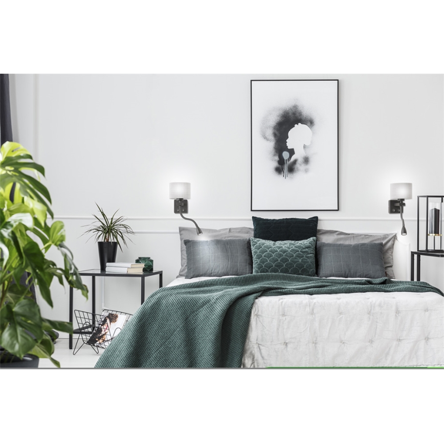 LED лампа за стена POLO 1xE27/2W+LED/230V черна