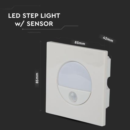 LED Лампа за стълбище със сензор за движение LED/3W/230V 4000K бял