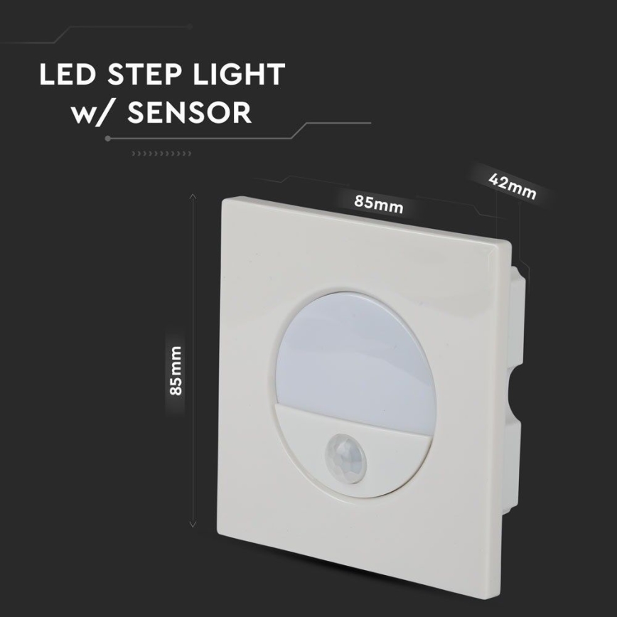 LED Лампа за стълбище със сензор за движение LED/3W/230V 4000K бял