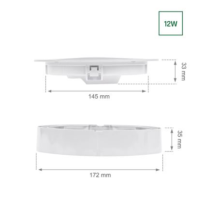 LED Лампа за вграждане ALGINE 2в1 LED/12W/230V 4000K