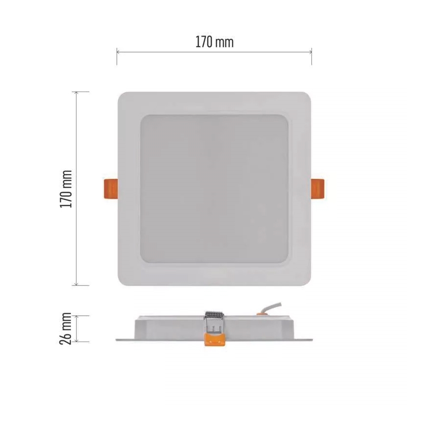 LED Лампа за вграждане LED/18W/230V 17x17 см бяла