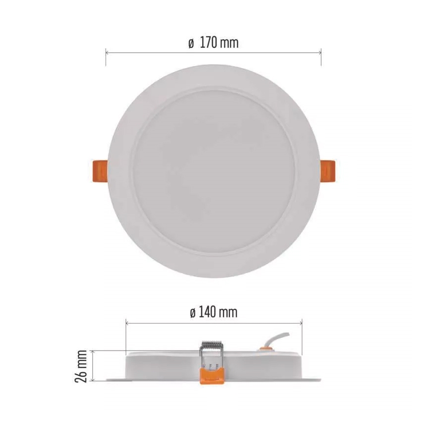 LED Лампа за вграждане LED/18W/230V Ø 17 см бяла