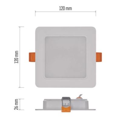 LED Лампа за вграждане LED/9W/230V 12x12 см бяла