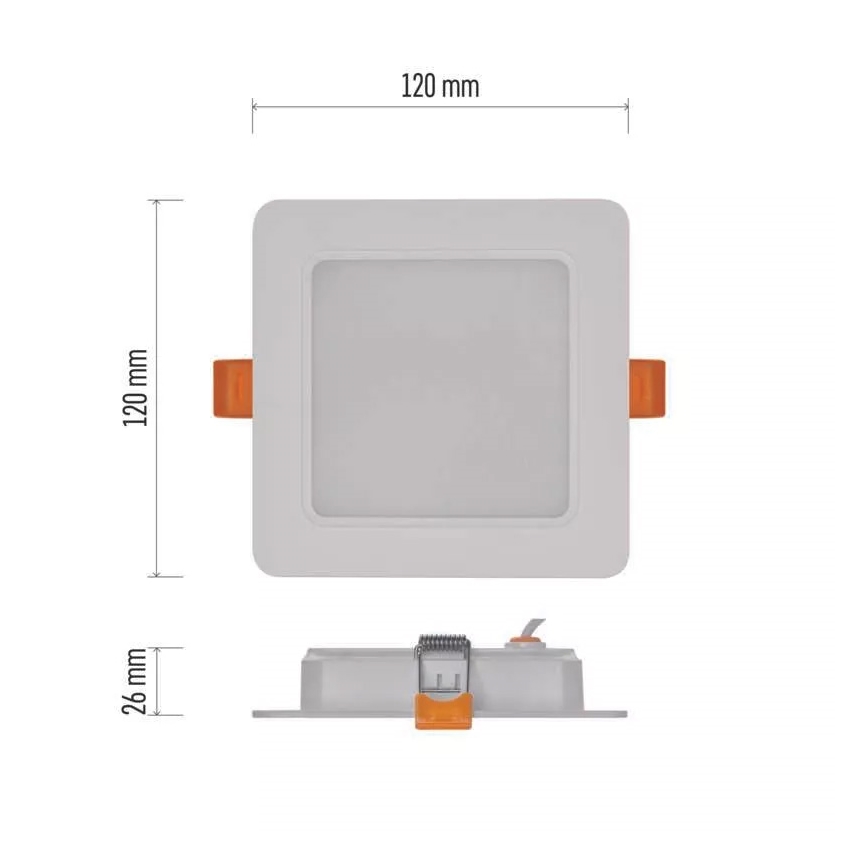 LED Лампа за вграждане LED/9W/230V 12x12 см бяла
