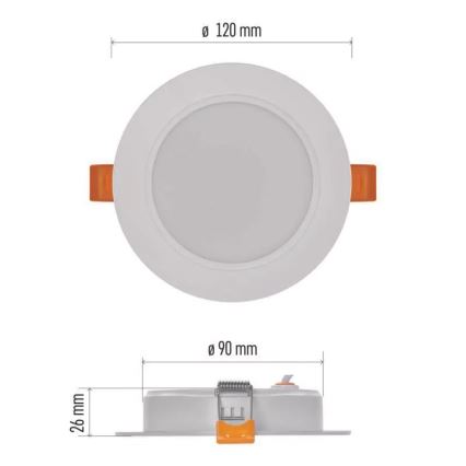 LED Лампа за вграждане LED/9W/230V Ø 12 см бяла