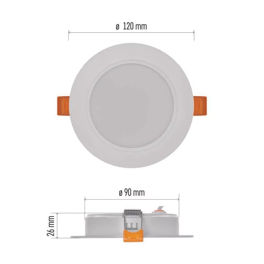 LED Лампа за вграждане LED/9W/230V Ø 12 см бяла