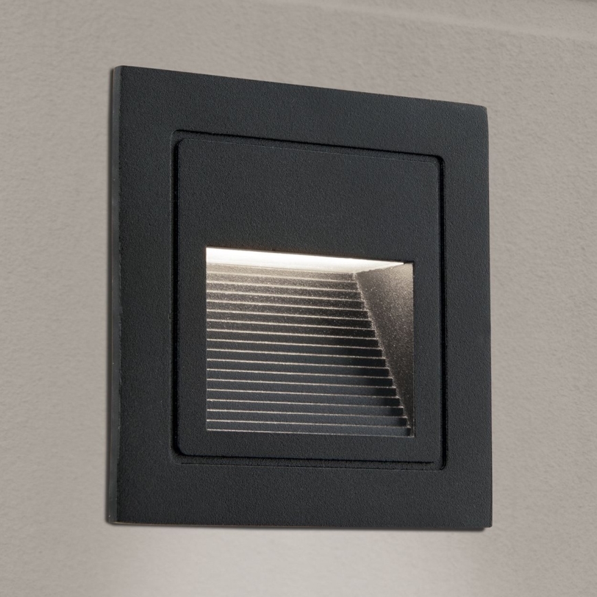 LED Лампа за вграждане LORO LED/2W/230V IP65 черен