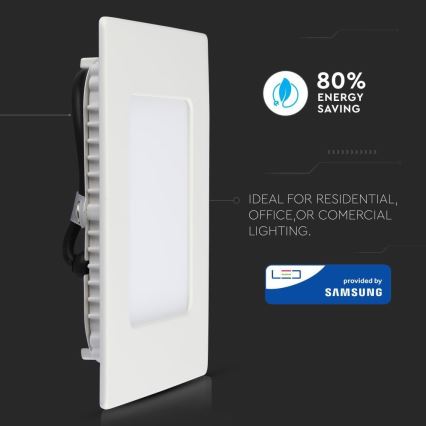 LED Лампа за вграждане SAMSUNG CHIP LED/12W/230V 6400K кръгла