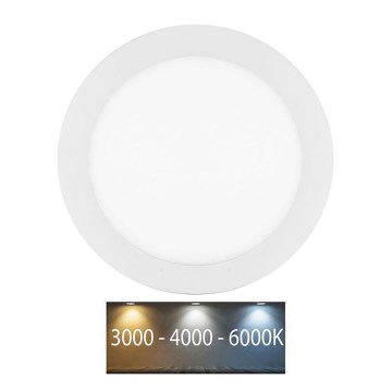 LED Лампа за вграждане в баня LADA LED/12W/230V 3000/4000/6000K Ø 17 см IP44 бял