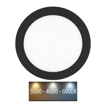 LED Лампа за вграждане в баня LADA LED/12W/230V 3000/4000/6000K Ø 17 см IP44 черен