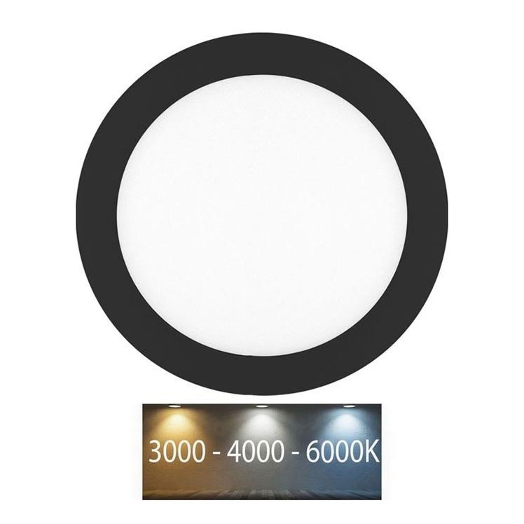 LED Лампа за вграждане в баня LADA LED/18W/230V 3000/4000/6000K Ø 22 см IP44 черен